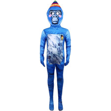 Kids Gorilla Tag Monke Costume - Full Bodysuit Mask Blue Monke Cosplay