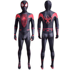 Spider-Man 2 Miles Morales 2020 Suit Costume - Black Red Fullsuit Spiderman Cosplay