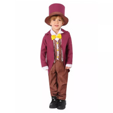 Kids Willy Wonka & the Chocolate Factory 1971 Willy Wonka Costume - Red Coat Pants Set Willy Wonka Cosplay