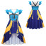 Girls K-Pop Demon Hunters Zoey Costume - Blue Yellow Flying Sleeves Long Dress Zoey Cosplay
