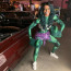 Woman Muscle Suit Costume - Green Bodysuit Women's Muscle Suit Cosplay
