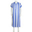 Muslim Costume - Blue White Striped Kaftan Robe Muslim Cosplay