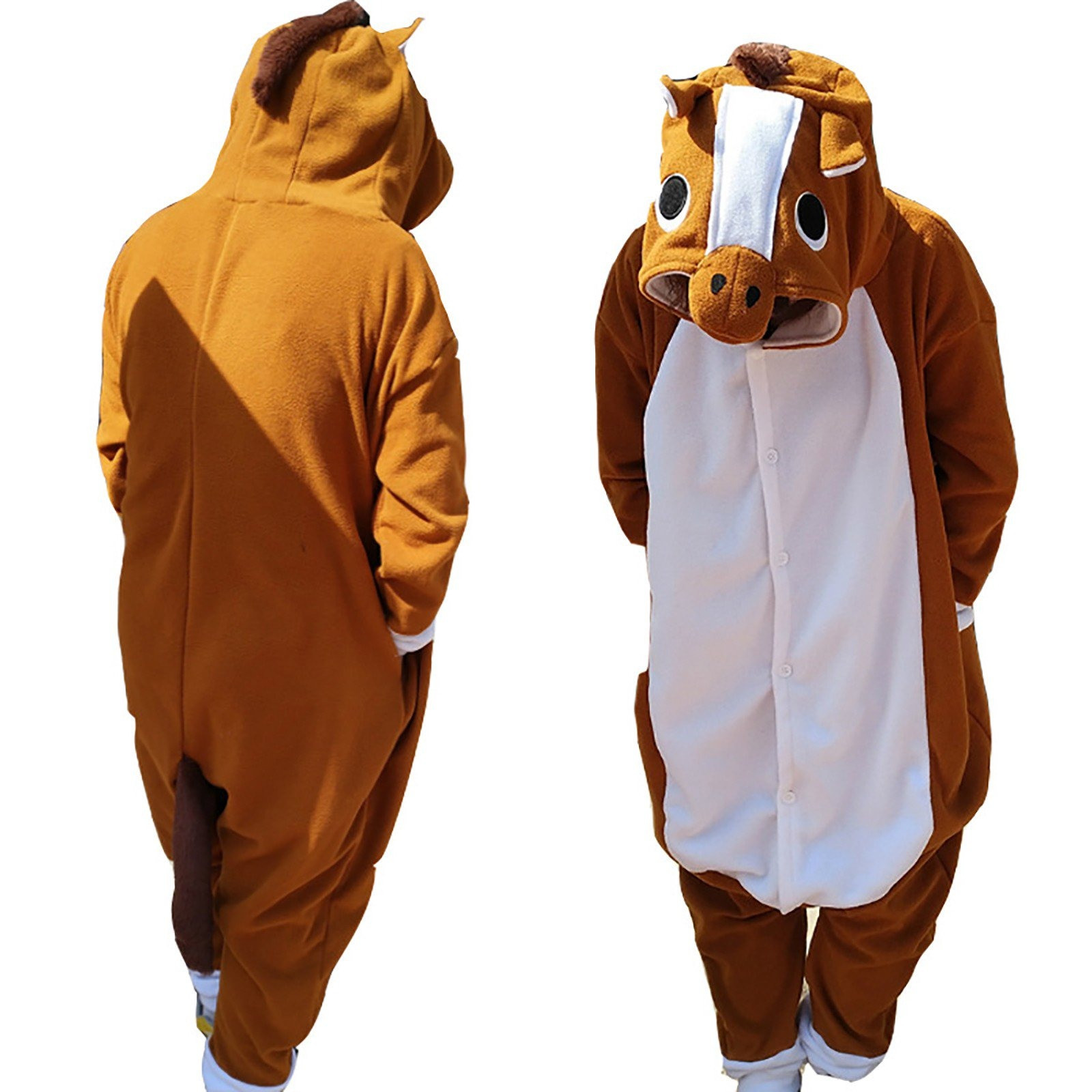 Kids Brown Horse Costume - Onesie Jumpsuit Brown Horse Cosplay