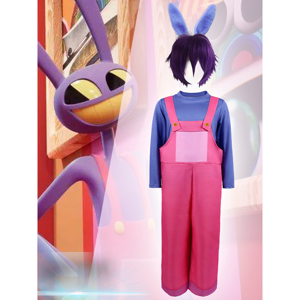 The Amazing Digital Circus Jax Costume - Pink Overalls Jax Cosplay