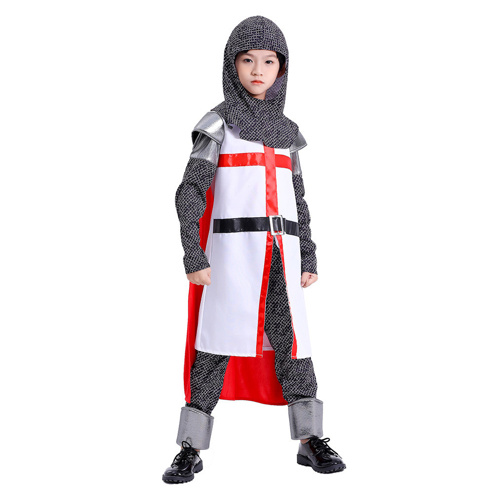 Boys Knights Templar Crusader Costume - Suit Cape Set Knights Templar Cosplay
