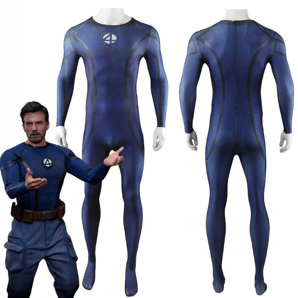 Deadpool 3 Human Torch Chris Evans Costume - Dark Blue Bodysuit Human Torch Cosplay