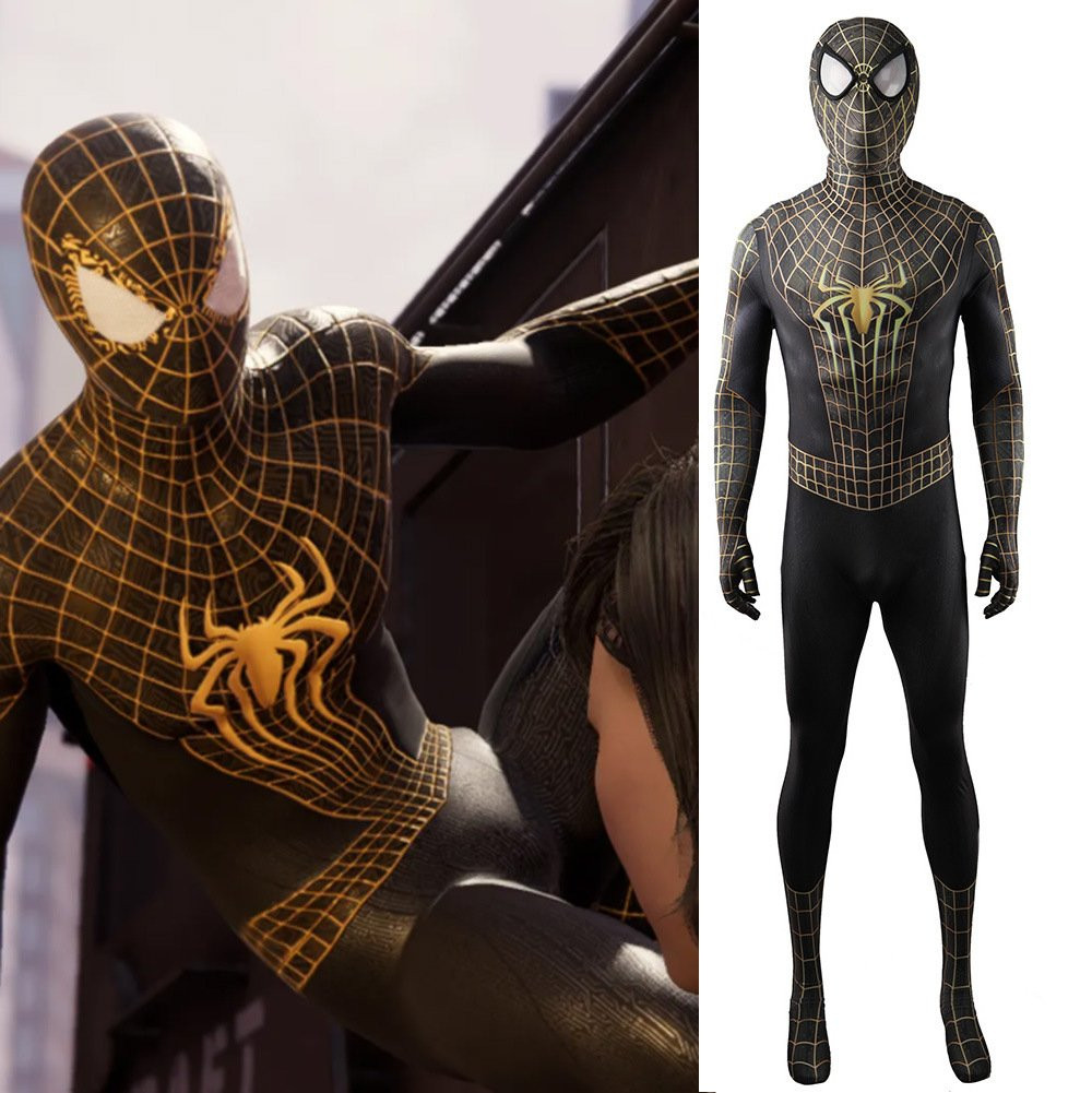Spider-Man 2 Spider-Man Black and Gold Suit Costume - Bodysuit Spider-Man Black and Gold Suit Cosplay