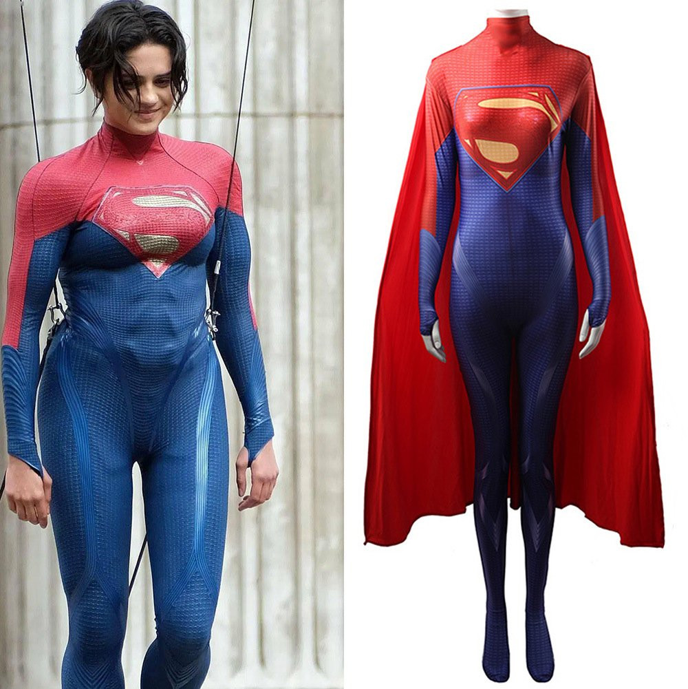 The Flash Supergirl Costume - Bodysuit Cape Set Supergirl Cosplay