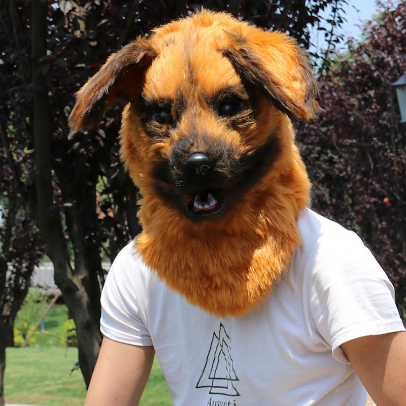 Brown Dog Furry Mask - Brown Dog Cosplay Costume Mask Prop