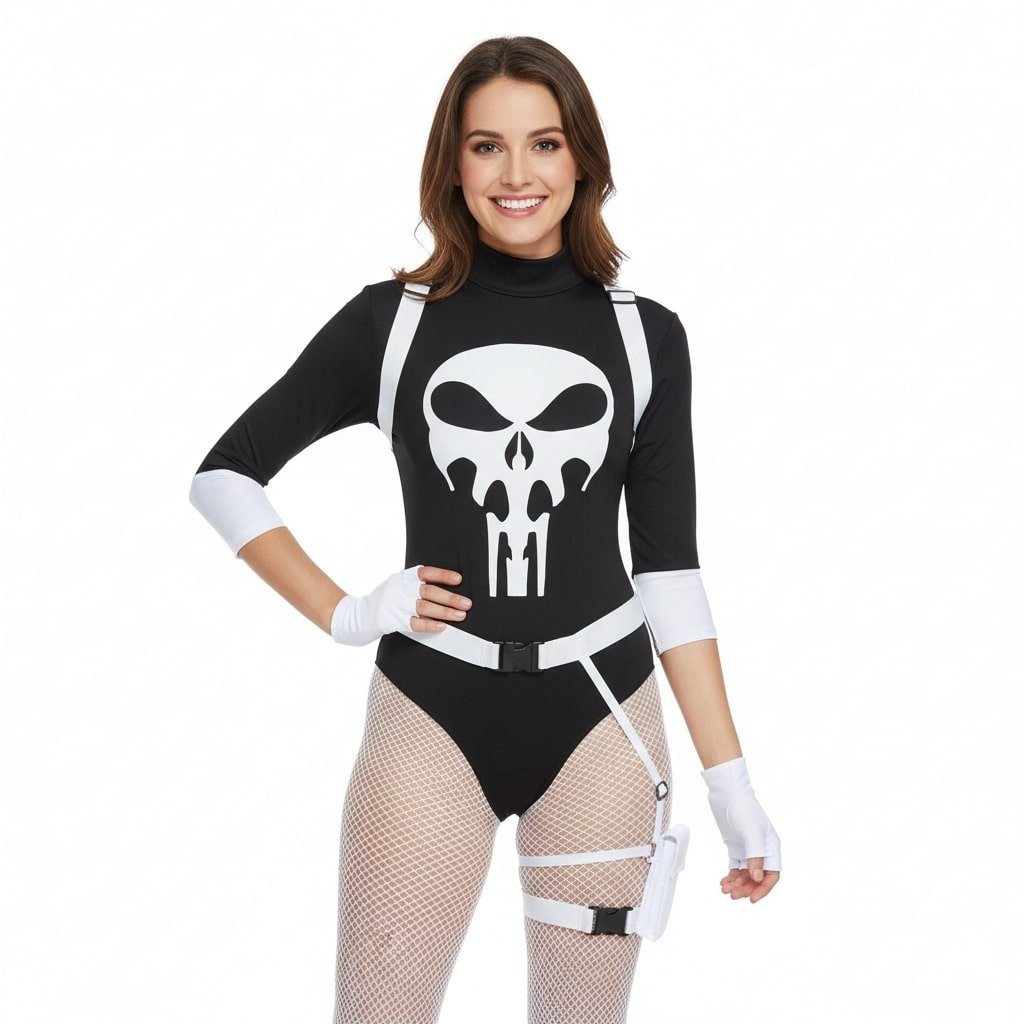 Women The Punisher Costume - Bodysuit Punisher Cosplay