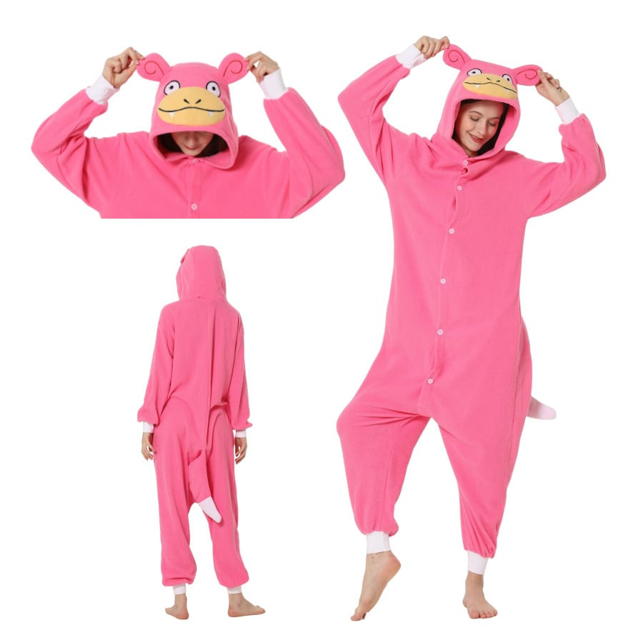 Pokemon Slowpoke Costume - Onesie Jumpsuit Slowpoke Cosplay