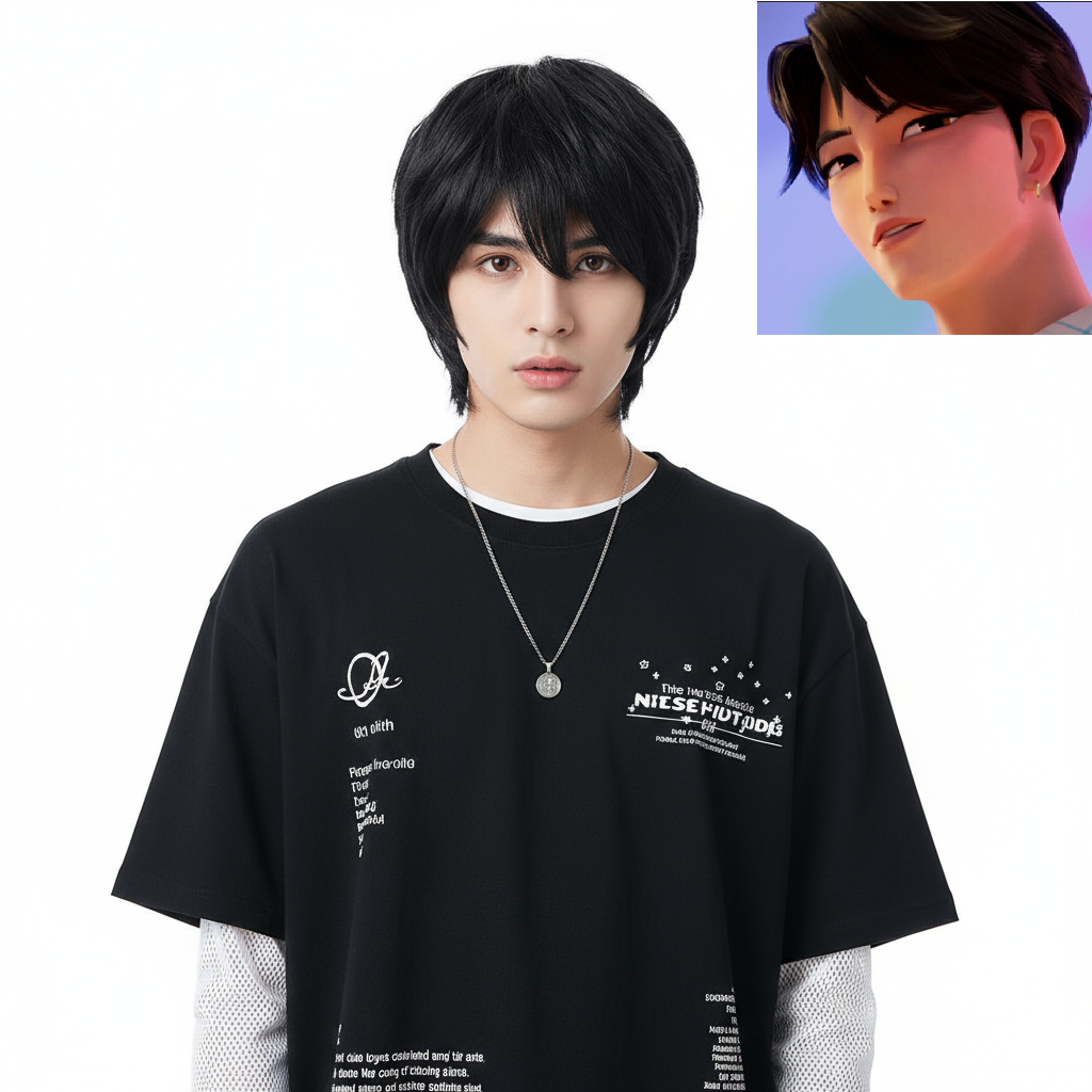 K-Pop Demon Hunters Saja Boys Jinu Wig - Saja Boys Jinu Costume Wig Prop