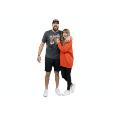 Travis Kelce And Taylor Swift Couples Set Costume - Red Sweater And Chiefs T-Shirt Travis and Taylor Cosplay
