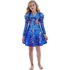 Girls Descendants: The Rise of Red Evie Costume - Blue Dress Evie Cosplay