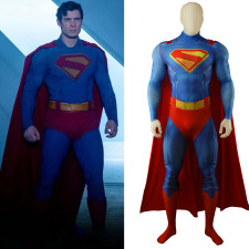 Superman Movie 2025 Superman Costume - Muscle Pattern Bodysuit Cape Set Superman Cosplay