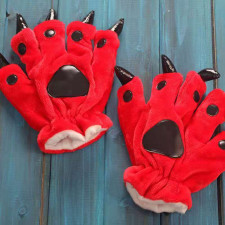 Red Monster Gloves Prop - Red Monster Costume Cosplay Prop