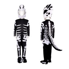 Kids Fossil Skeleton T-Rex Dinosaur Costume - Bodysuit Mask Skeleton T-Rex Costume