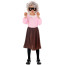 Girls Burglar Granny Costume - Shirt Skirt Mask Set Gangster Granny Cosplay