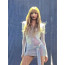 Black Pink Lisa Stage Outfit Costume - Blue Dress Lisa Cosplay