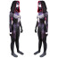 Marvel Comics Spider-Gwen Symbiote Black Costume - Black Purple Bodysuit Hood Spider-Gwen Cosplay