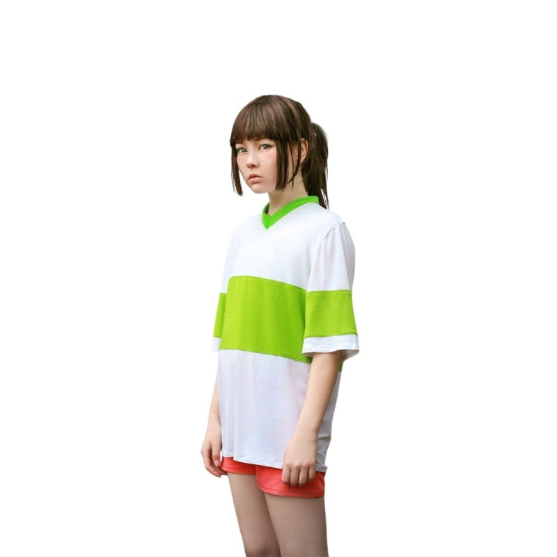 Spirited Away Chihiro Ogino Costume  T-Shirt Pink Shorts Chihiro Cosplay