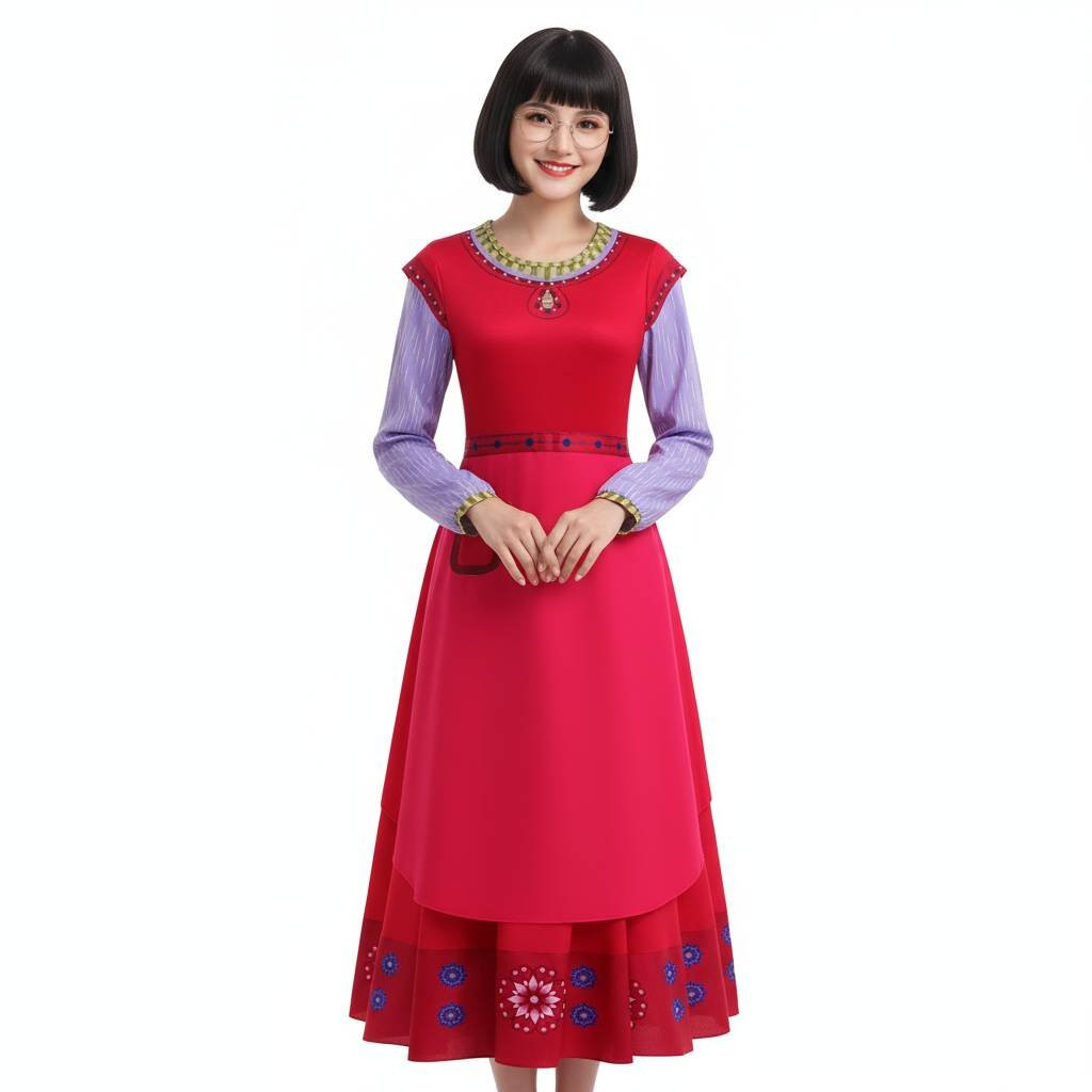 Disney Wish Dahlia Costume - Red Dress Dahlia Cosplay