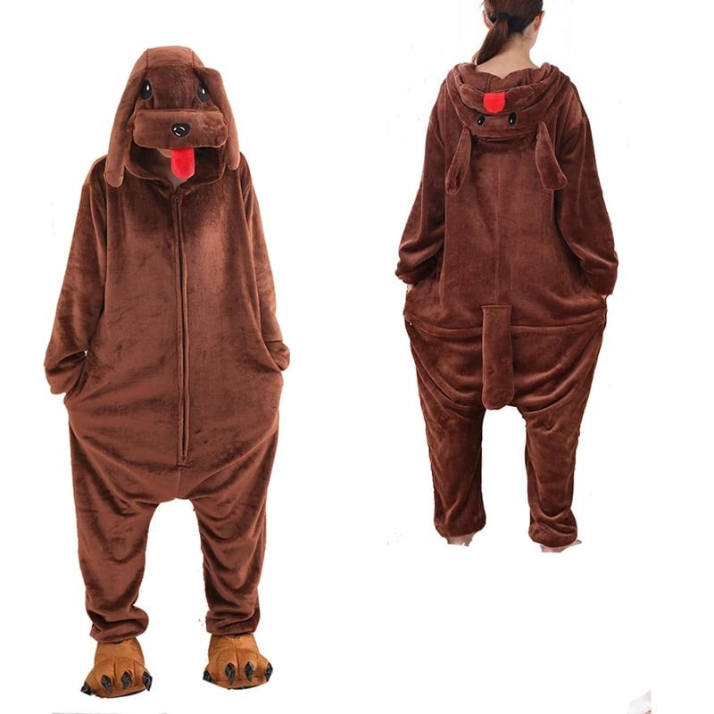 Kids Brown Dog Costume - Onesie Jumpsuit Brown Dog Cosplay