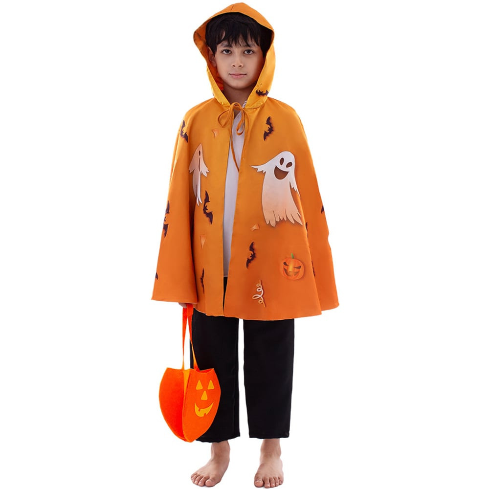 Kids Halloween Costume - Orange Cape Hood Halloween Cosplay