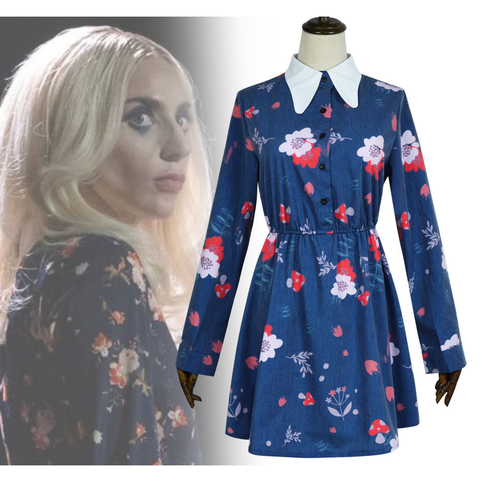 Joker Folie A Deux Lady Gaga Harley Quinn Costume - Blue Dress Lady Gaga Harley Quinn Cosplay