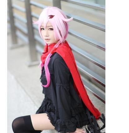 Anime Guilty Crown Inori Yuzuriha Black Short Mini Dress Cosplay Costume