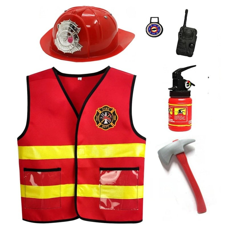 Kids Fireman Costume - Uniform and Equipment Fireman Cosplay