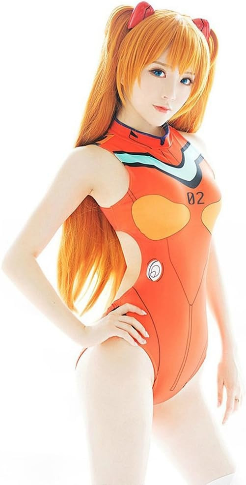 Neon Genesis Evangelion Asuka Langley Sohryu Bikini Swimsuit Costume - Orange Swimsuit Asuka Langley Sohryu Cosplay