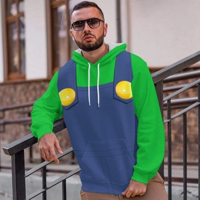Super Mario Bros Movie 2023 Luigi Hoodie - Luigi Cosplay Costume Hoodie
