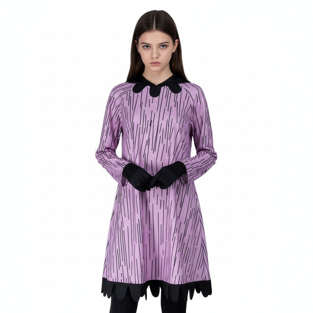 The Nightmare Before Christmas Shock Costume - Purple Dress Shock Witch Cosplay