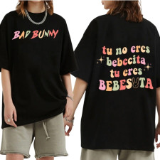 Bad Bunny Costume - Black Lycric T-Shirt Bad Bunny Cosplay