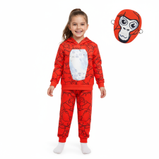 Kids Gorilla Tag Monke Costume - Red Hoodie Pants Mask Set Monke Cosplay