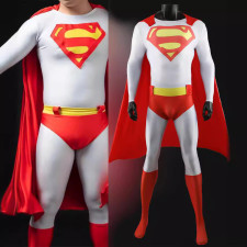 DC Comics Superman #3 Superman Costume - White Red Bodysuit Superman Cosplay