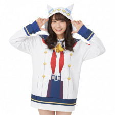 Uma Musume Pretty Derby Oguri Cap Costume - White Hoodie Pretty Derby Cosplay
