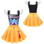 Girls K-Pop Demon Hunters Mira Costume - Black Yellow Puffed Sleeves Mini Dress Mira Cosplay