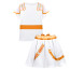 Girls K-Pop Demon Hunters Zoey Costume - White Gold Shirt Skirt Set Stage Outfit Zoey Cosplay
