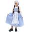 Girls Colonial Pioneer Maid Costume - Long Blue Dress Hat Set Pilgrim Cosplay