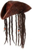 Tigerdoe Pirate Hat with Dreadlocks - Tricorn Pirate Hat