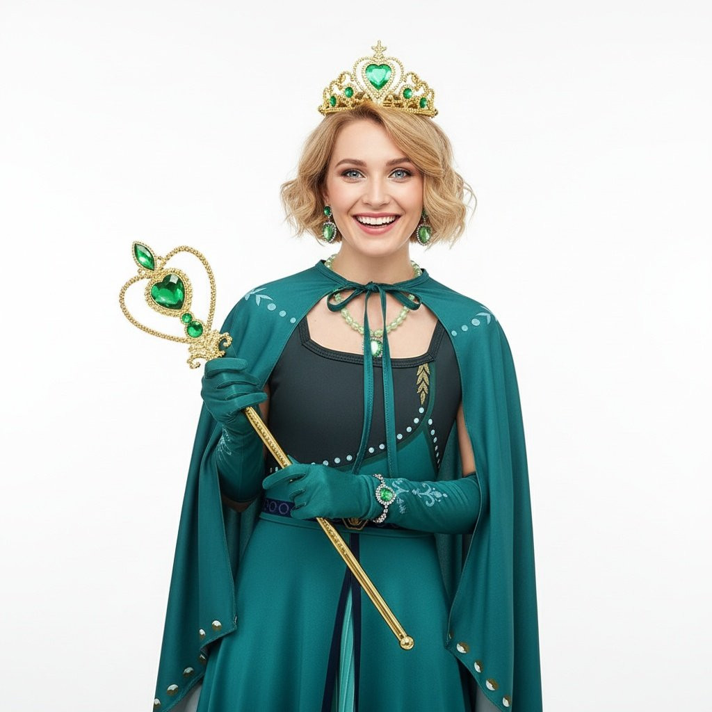 Frozen 2 Queen Anna Costume - Green Dress Anna Cosplay