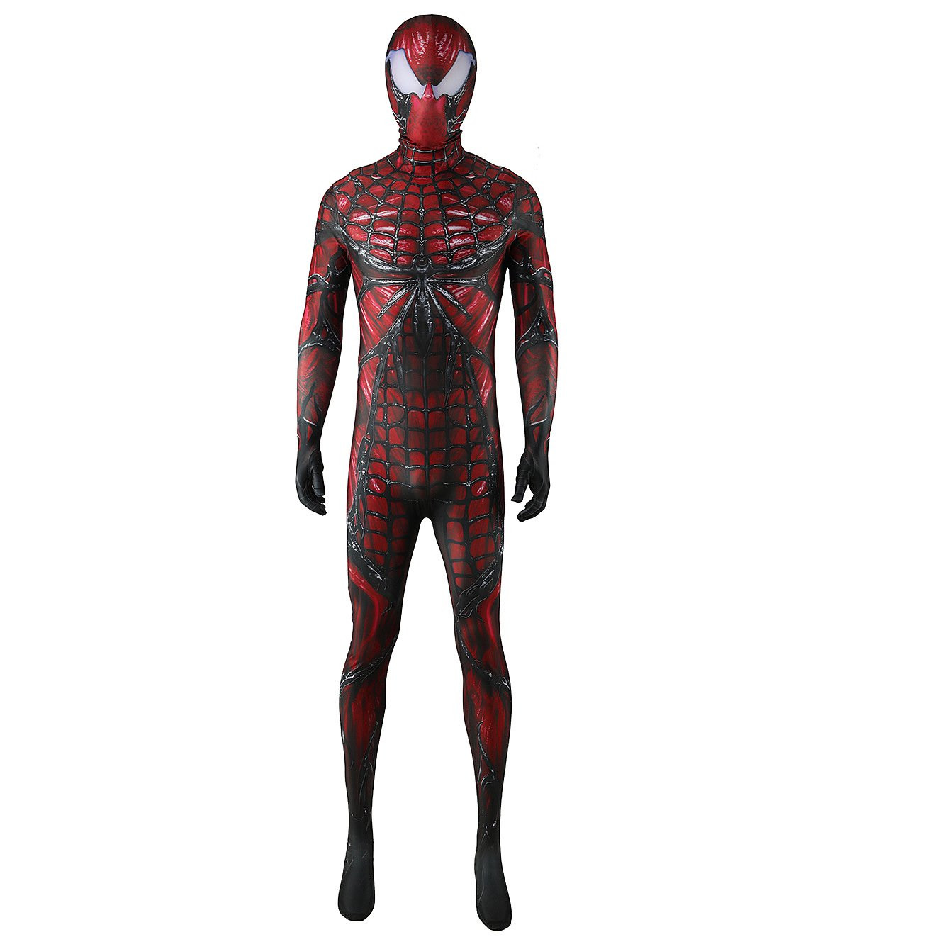 Spider-Man 2 Absolute Carnage Black Red Costume - Bodysuit Mask Set Absolute Carnage Black Red Cosplay