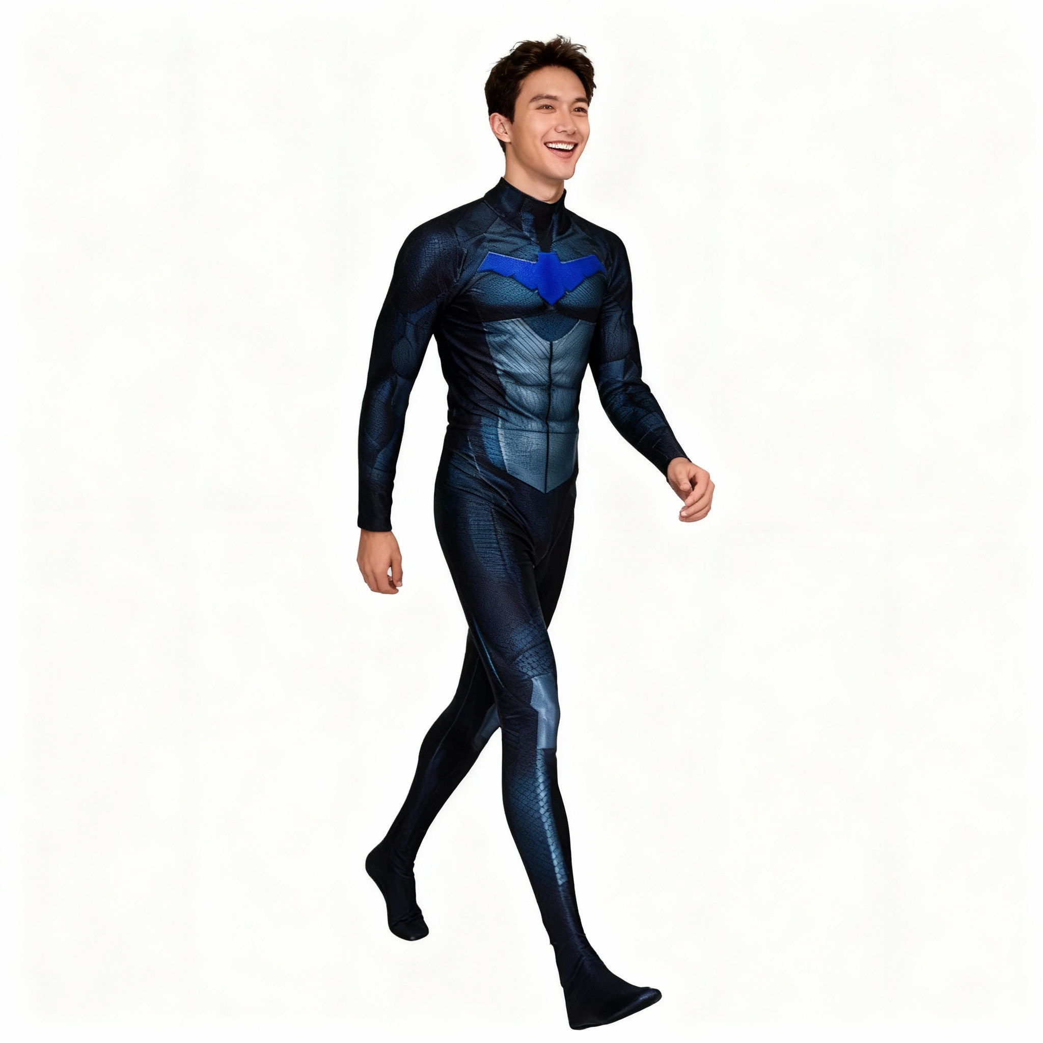 Batman Arkham Knight Nightwing Costume - Dark Blue Bodysuit Nightwing Cosplay