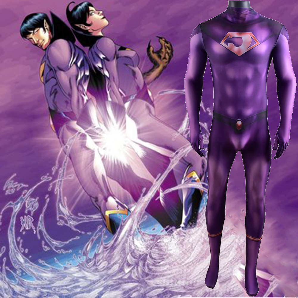 Justice League Wonder Twins Jayna Costume - Purple Bodysuit Wonder Twins Jayna Cosplay
