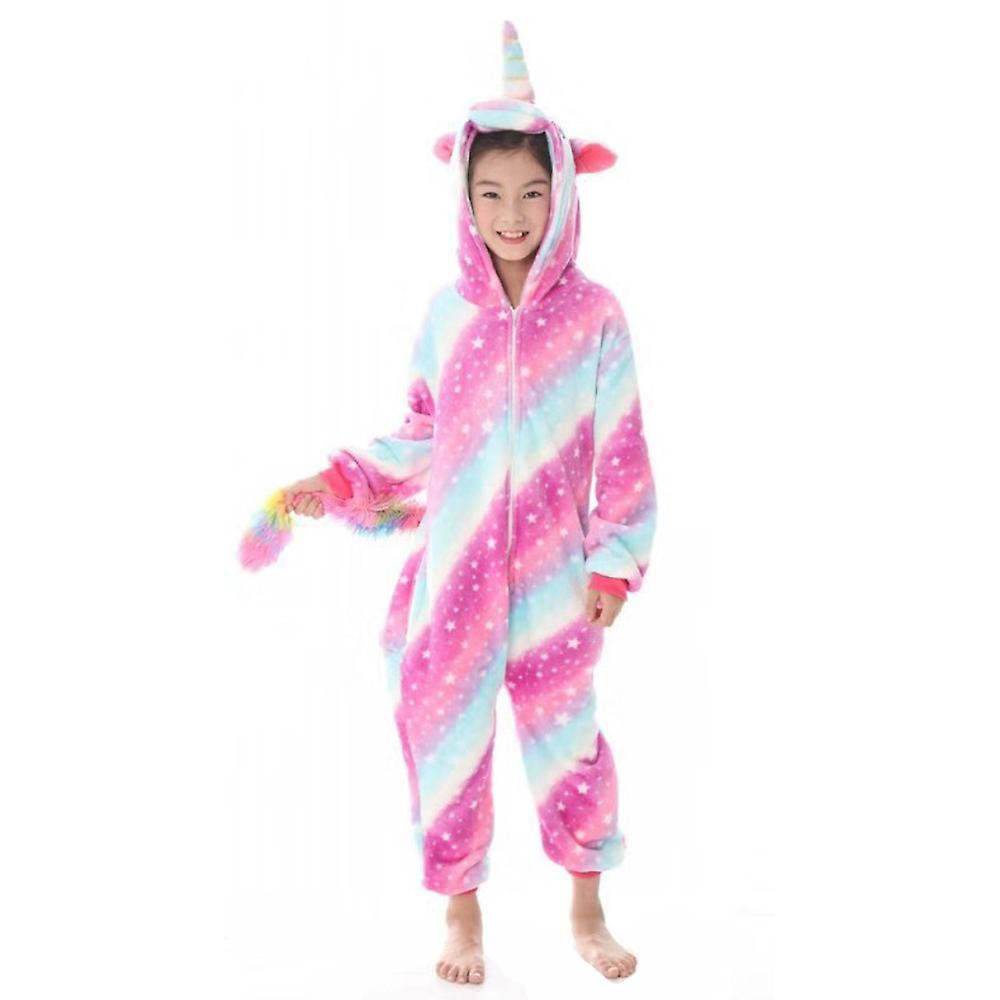 Kids Pink Stars Unicorn Costume - Onesie Jumpsuit Pink Stars Unicorn Cosplay