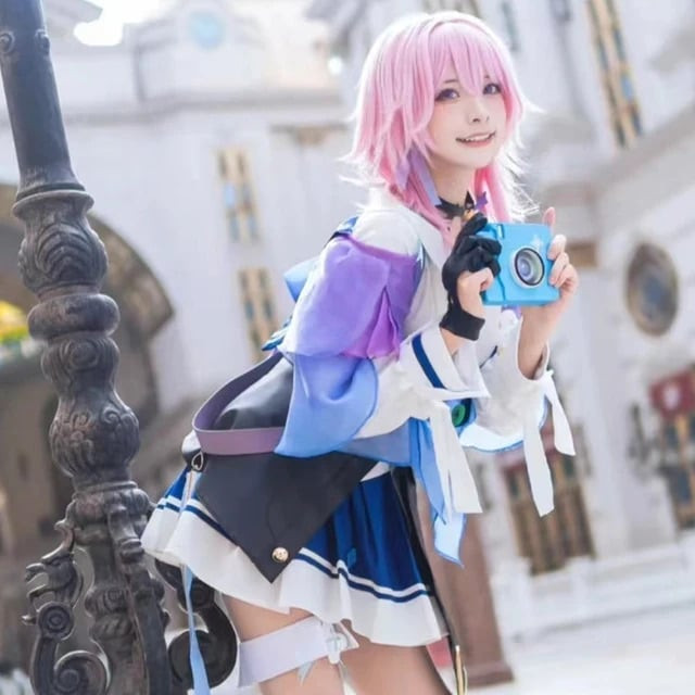 Honkai Star March 7th Wig - March 7th Cosplay Costume Wig