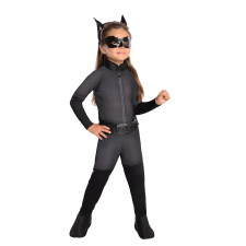 Catwoman Costume - Girls Black Deluxe Body Suit Catwoman Cosplay