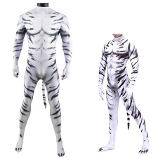White Tiger Costume - Bodysuit White Tiger Cosplay